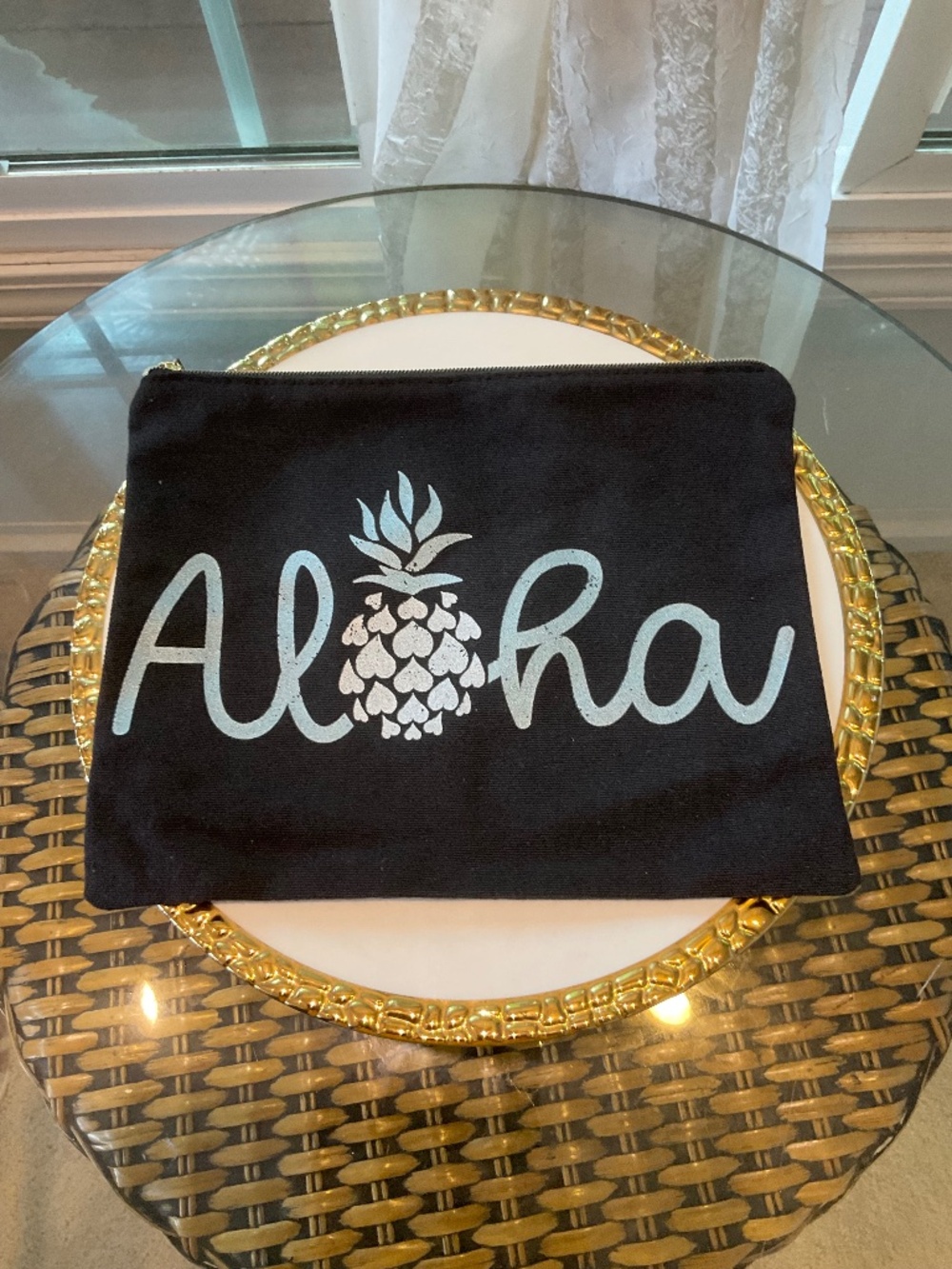Black ALOHA Pineapple Canvas Bag